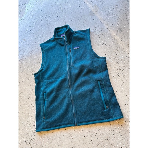mens green/turquoise fleece patagonia zip up vest size xl - Picture 4 of 5